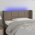 vidaXL Zagłówek do łóżka z LED, taupe, 103x16x78/88 cm, tkanina