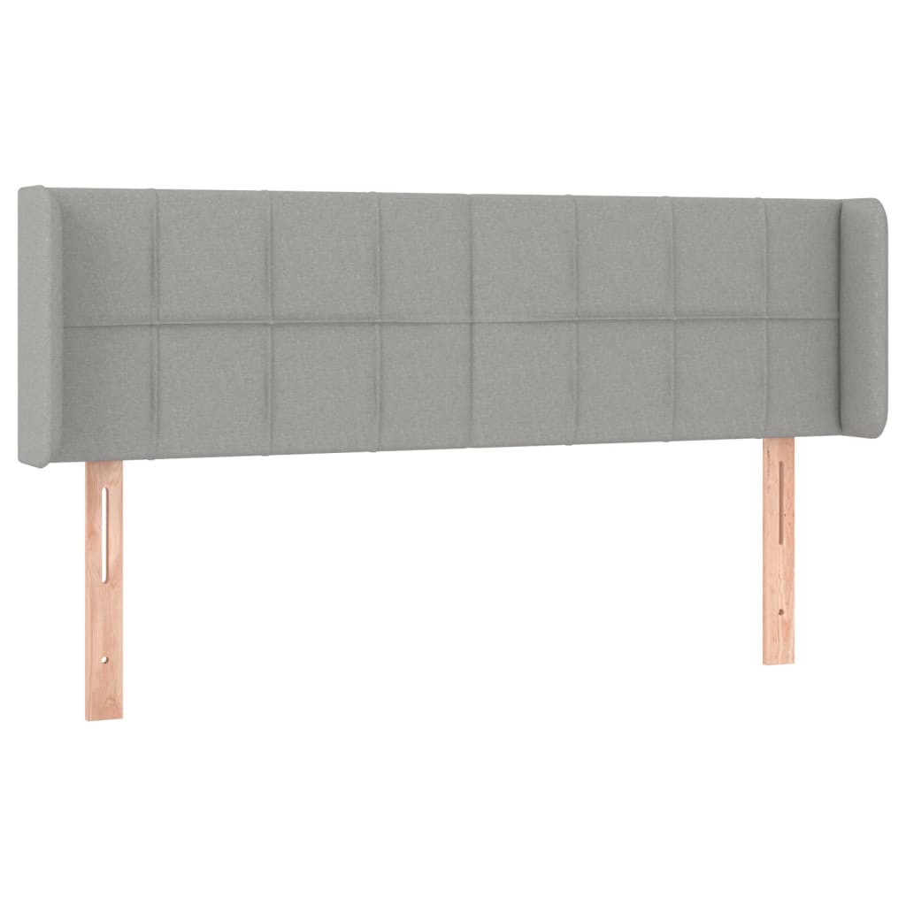 vidaXL Zagłówek do łóżka z LED, jasnoszary, 147x16x78/88 cm, tkanina