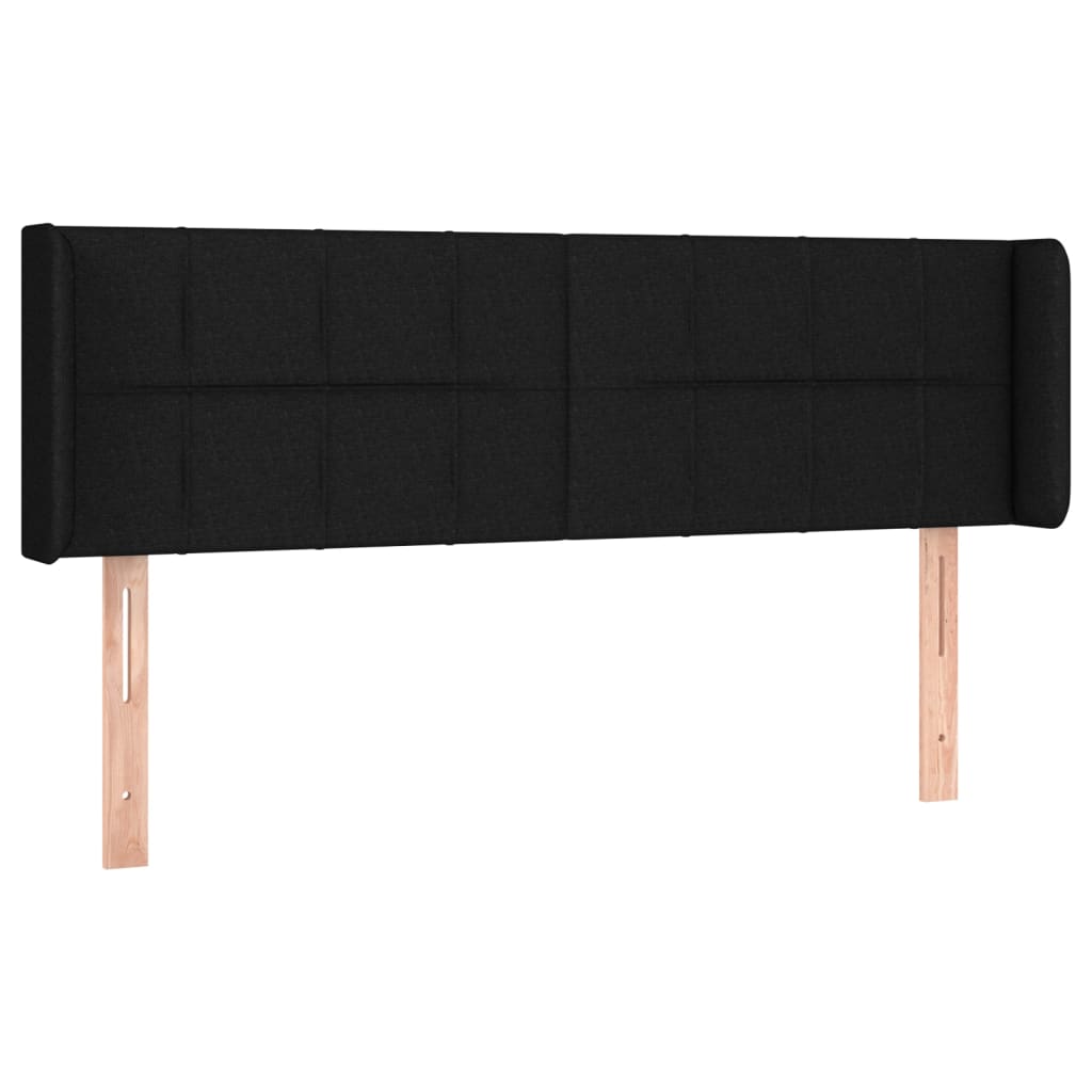 vidaXL Zagłówek do łóżka z LED, czarny, 147x16x78/88 cm, tkanina