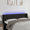 vidaXL Zagłówek do łóżka z LED, czarny, 147x16x78/88 cm, tkanina