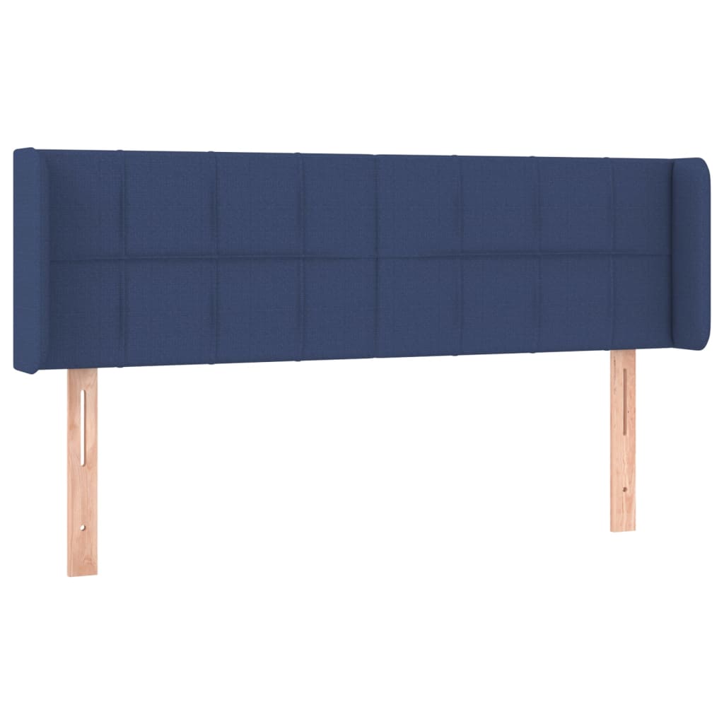 vidaXL Zagłówek do łóżka z LED, niebieski, 147x16x78/88 cm, tkanina
