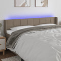 vidaXL Zagłówek do łóżka z LED, taupe, 183x16x78/88 cm, tkanina