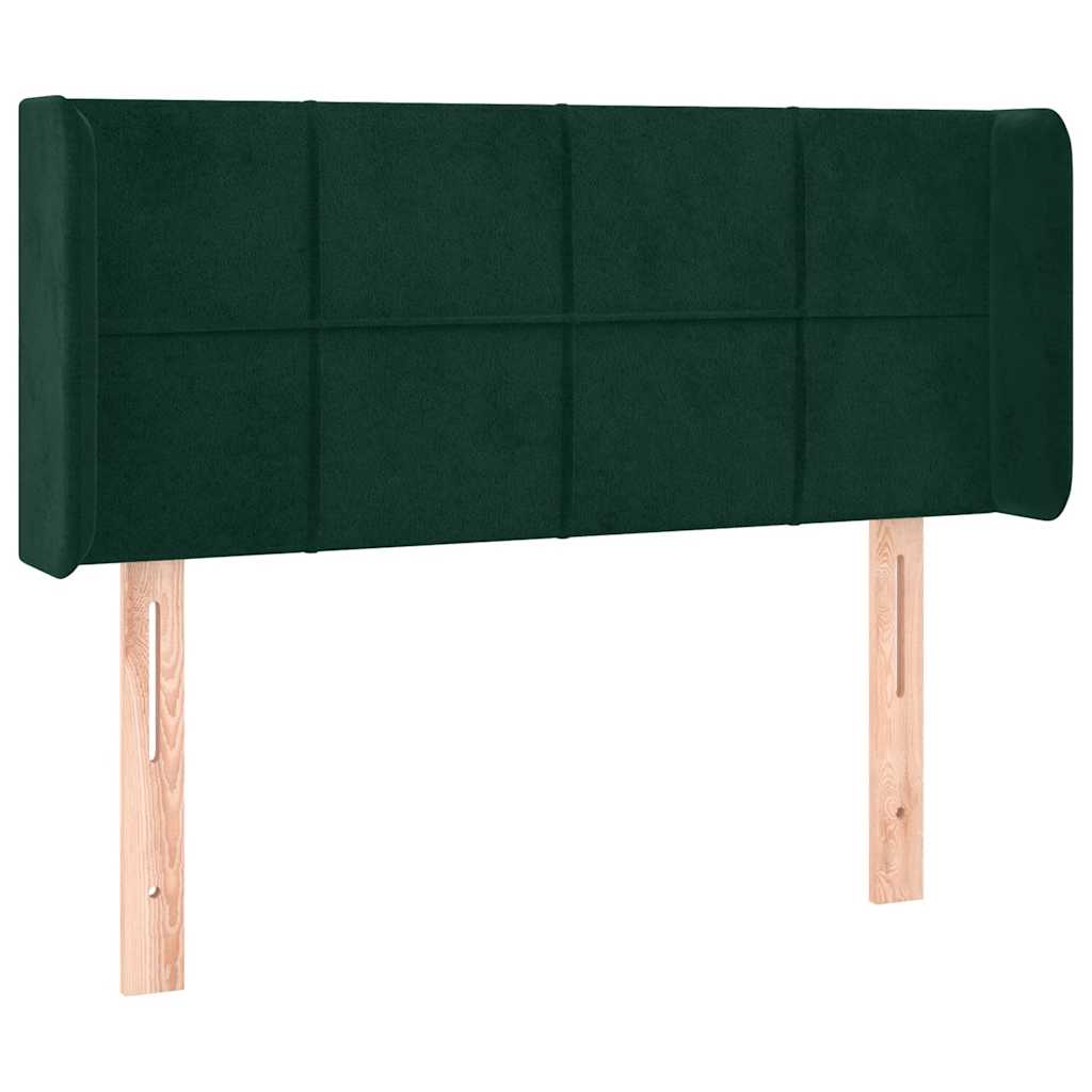 vidaXL Zagłówek do łóżka z LED, ciemnozielony, 83x16x78/88 cm, aksamit