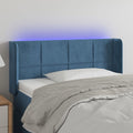 vidaXL Zagłówek do łóżka z LED, ciemnoniebieski 83x16x78/88cm, aksamit