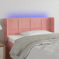 vidaXL Zagłówek do łóżka z LED, różowy, 83x16x78/88 cm, aksamit