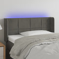 vidaXL Zagłówek do łóżka z LED, ciemnoszary, 93x16x78/88 cm, aksamit