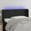 vidaXL Zagłówek do łóżka z LED, czarny, 93x16x78/88 cm, aksamit