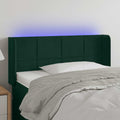 vidaXL Zagłówek do łóżka z LED, ciemnozielony, 93x16x78/88 cm, aksamit