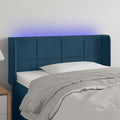 vidaXL Zagłówek do łóżka z LED, ciemnoniebieski 93x16x78/88cm, aksamit