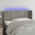 vidaXL Zagłówek do łóżka z LED, jasnoszary, 103x16x78/88 cm, aksamit