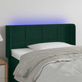 vidaXL Zagłówek do łóżka z LED, ciemnozielony, 103x16x78/88cm, aksamit