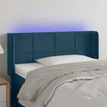 vidaXL Zagłówek do łóżka z LED ciemnoniebieski 103x16x78/88 cm aksamit