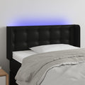 vidaXL Zagłówek do łóżka z LED, czarny, 83x16x78/88 cm, sztuczna skóra