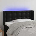 vidaXL Zagłówek do łóżka z LED, czarny, 103x16x78/88cm, sztuczna skóra