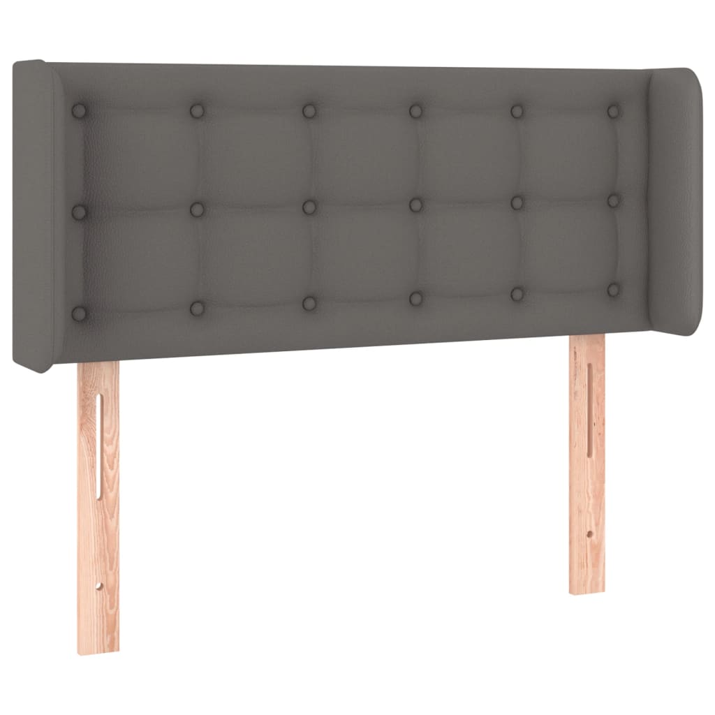 vidaXL Zagłówek do łóżka z LED, szary, 103x16x78/88 cm sztuczna skóra