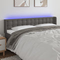 vidaXL Zagłówek do łóżka z LED, szary, 183x16x78/88 cm sztuczna skóra