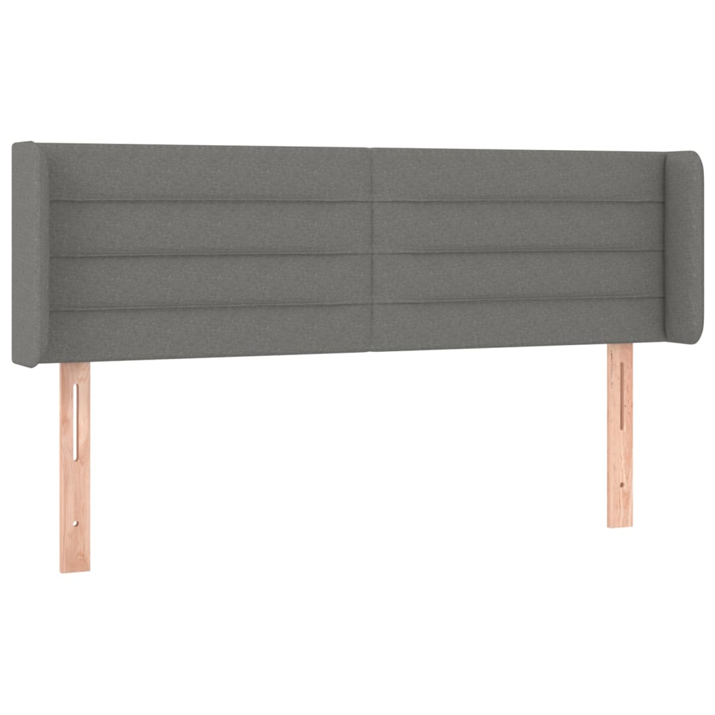 vidaXL Zagłówek do łóżka z LED, ciemnoszary, 147x16x78/88 cm, tkanina