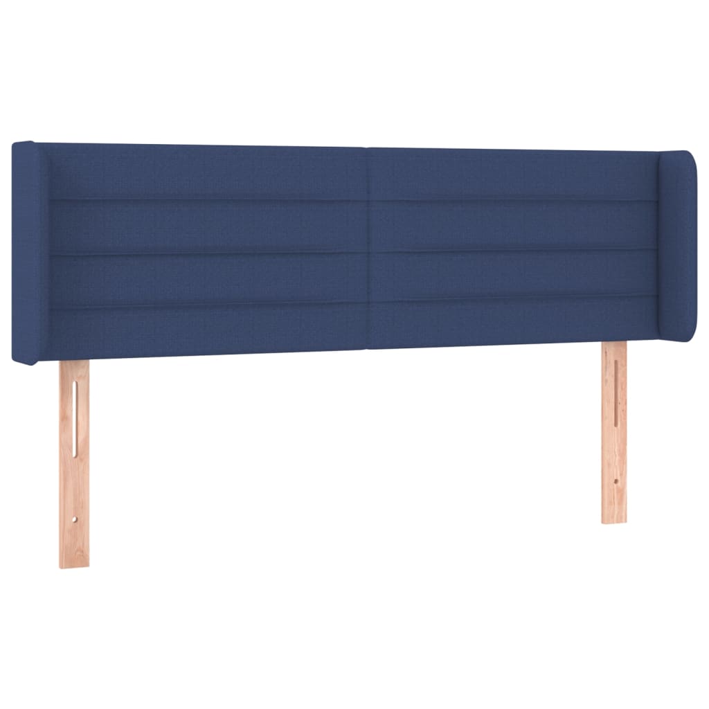 vidaXL Zagłówek do łóżka z LED, niebieski, 147x16x78/88 cm, tkanina