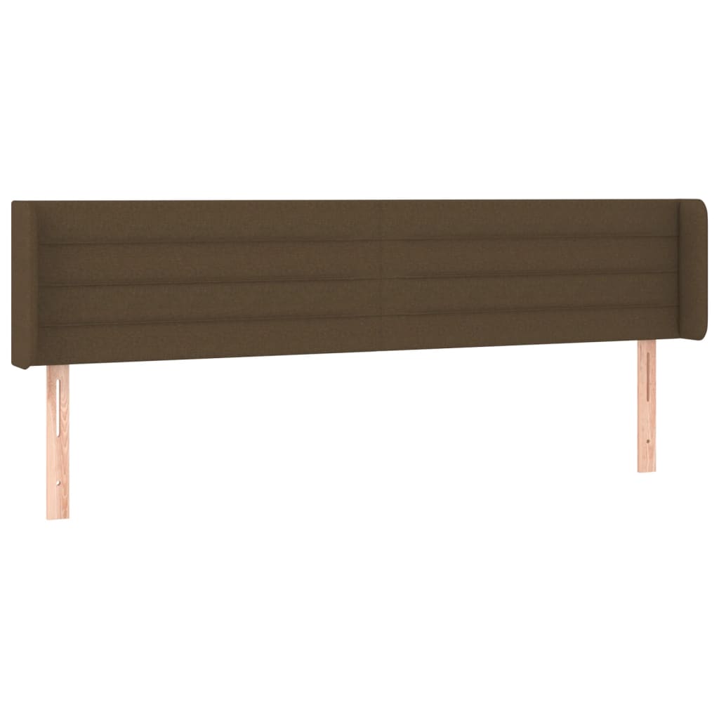 vidaXL Zagłówek do łóżka z LED, ciemnobrązowy, 183x16x78/88cm, tkanina