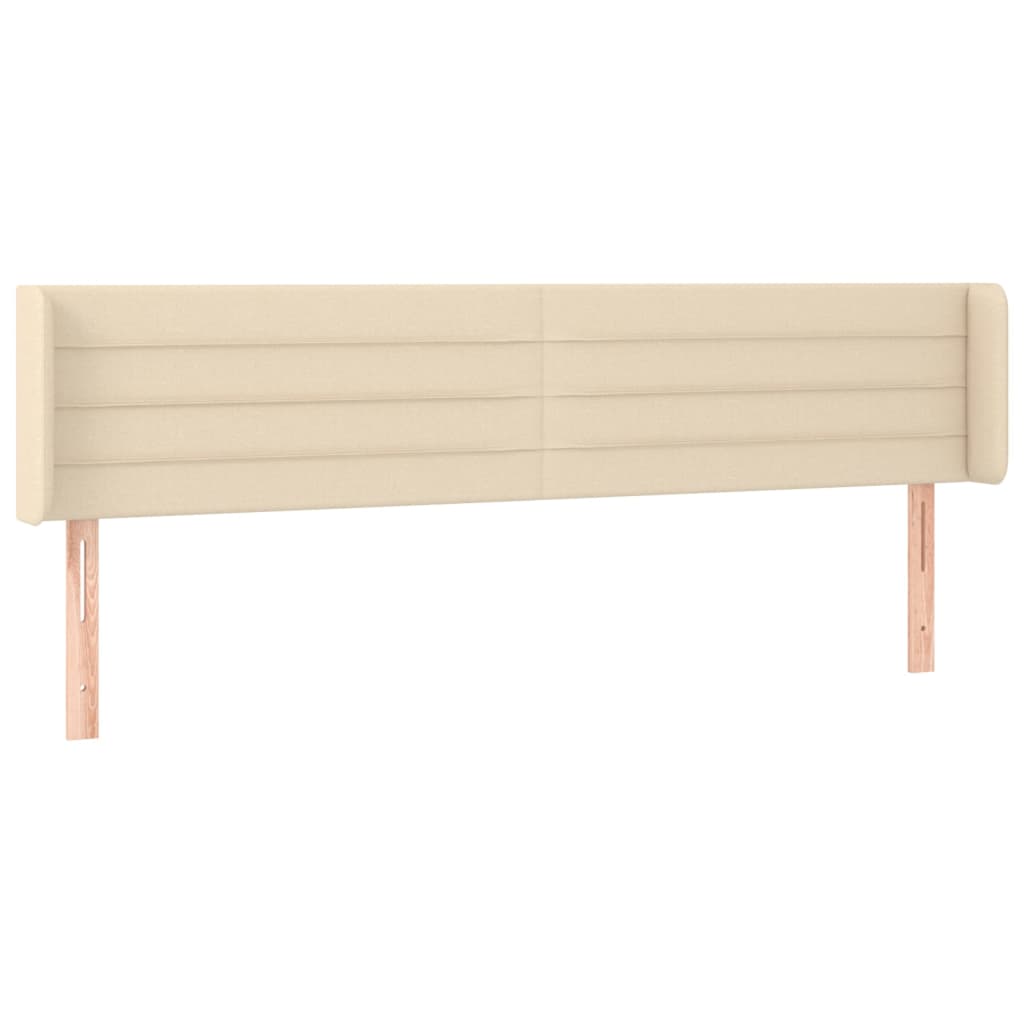vidaXL Zagłówek do łóżka z LED, kremowy, 183x16x78/88 cm, tkanina