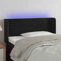 vidaXL Zagłówek do łóżka z LED, czarny, 93x16x78/88 cm, aksamit