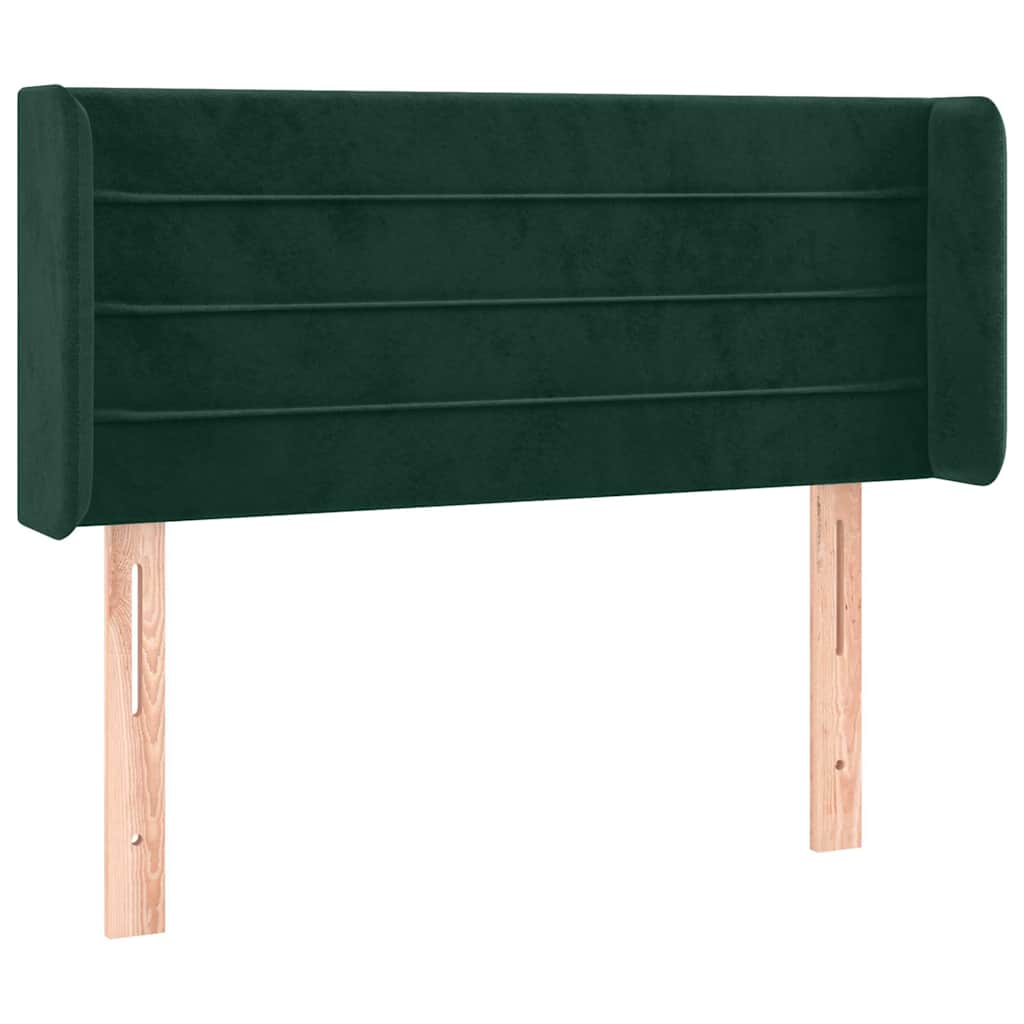 vidaXL Zagłówek do łóżka z LED, ciemnozielony, 103x16x78/88cm, aksamit
