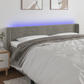 vidaXL Zagłówek do łóżka z LED, jasnoszary, 163x16x78/88 cm, aksamit