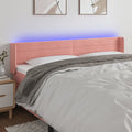 vidaXL Zagłówek do łóżka z LED, różowy, 163x16x78/88 cm, aksamit