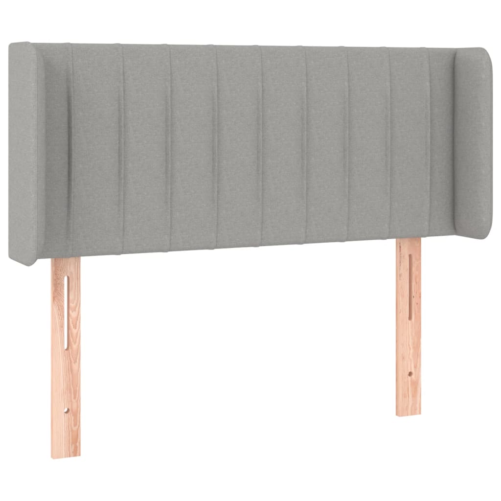 vidaXL Zagłówek do łóżka z LED, jasnoszary, 83x16x78/88 cm, tkanina