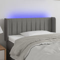vidaXL Zagłówek do łóżka z LED, ciemnoszary, 83x16x78/88 cm, tkanina