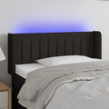 vidaXL Zagłówek do łóżka z LED, czarny, 93x16x78/88 cm, tkanina