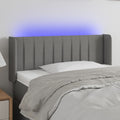 vidaXL Zagłówek do łóżka z LED, ciemnoszary, 103x16x78/88 cm, tkanina