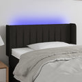 vidaXL Zagłówek do łóżka z LED, czarny, 103x16x78/88 cm, tkanina