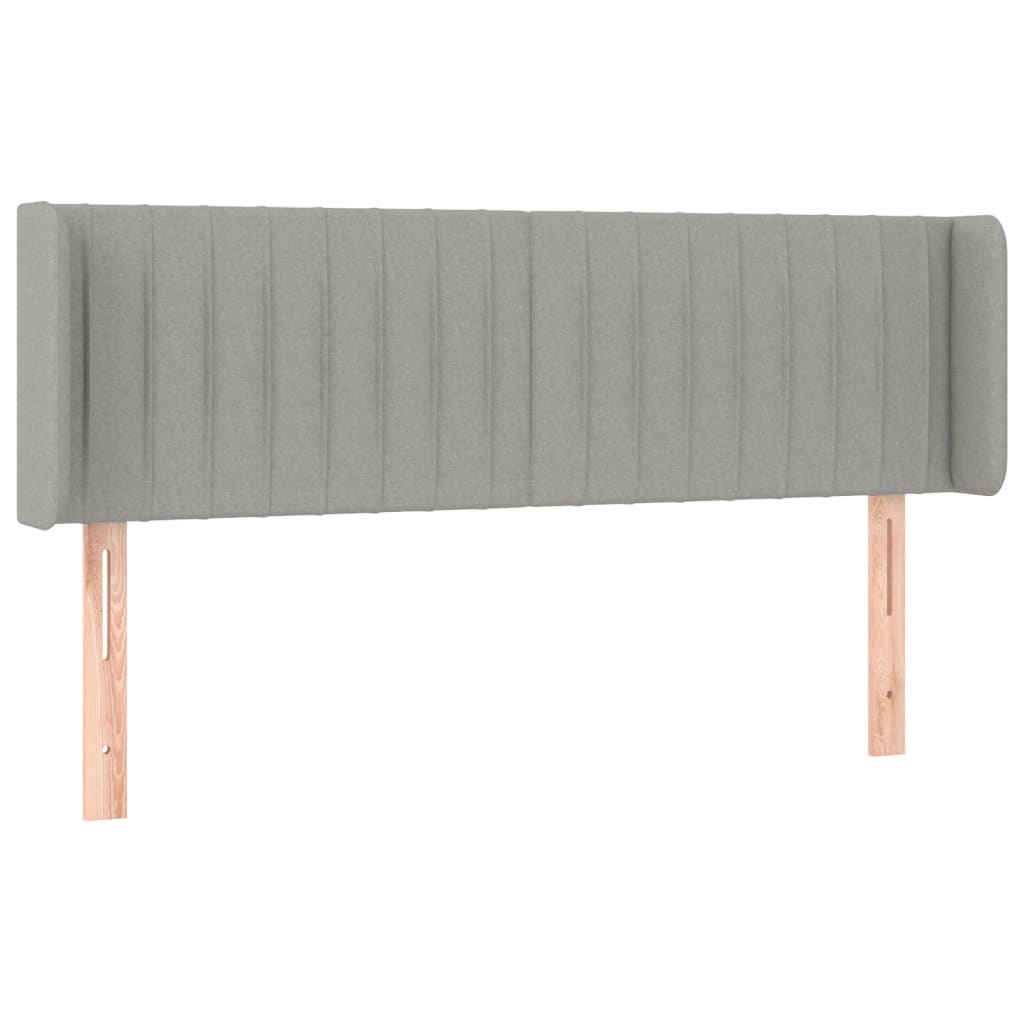 vidaXL Zagłówek do łóżka z LED, jasnoszary, 147x16x78/88 cm, tkanina