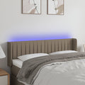vidaXL Zagłówek do łóżka z LED, taupe, 147x16x78/88 cm, tkanina