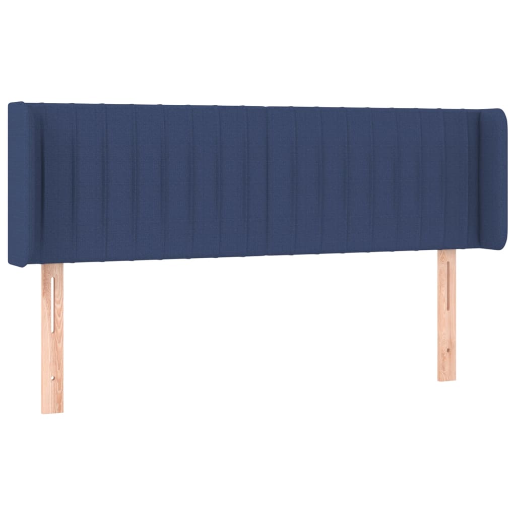 vidaXL Zagłówek do łóżka z LED, niebieski, 147x16x78/88 cm, tkanina
