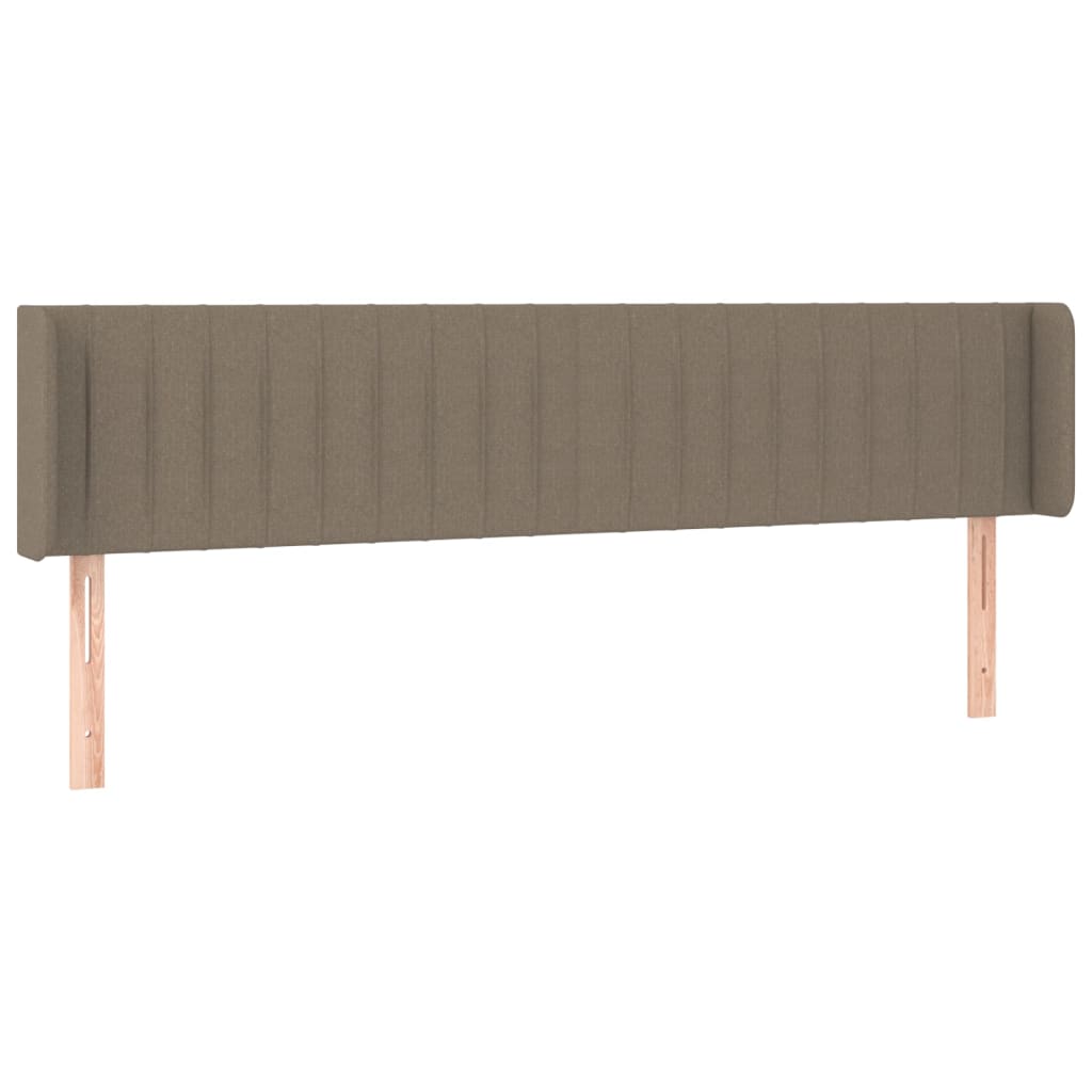 vidaXL Zagłówek do łóżka z LED, taupe, 163x16x78/88 cm, tkanina