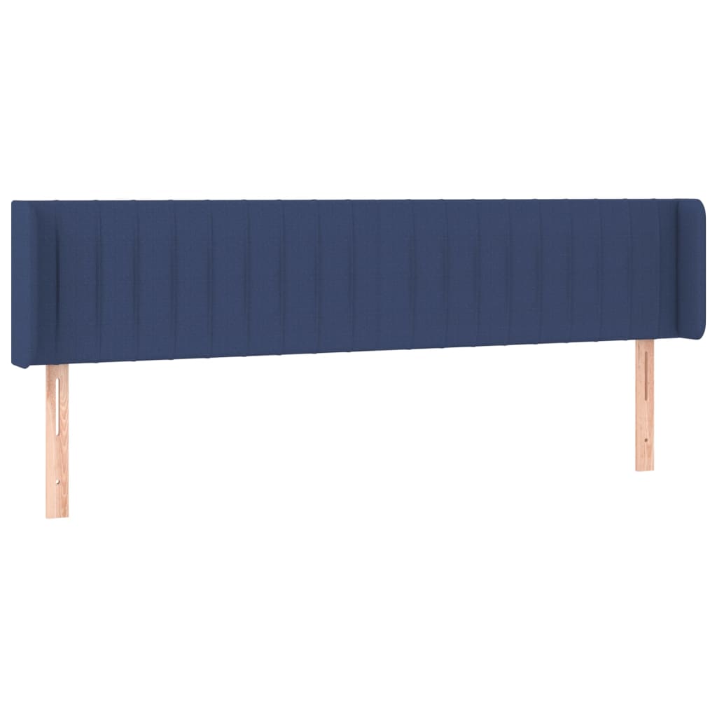 vidaXL Zagłówek do łóżka z LED, niebieski, 163x16x78/88 cm, tkanina