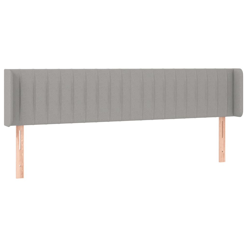 vidaXL Zagłówek do łóżka z LED, jasnoszary, 183x16x78/88 cm, tkanina