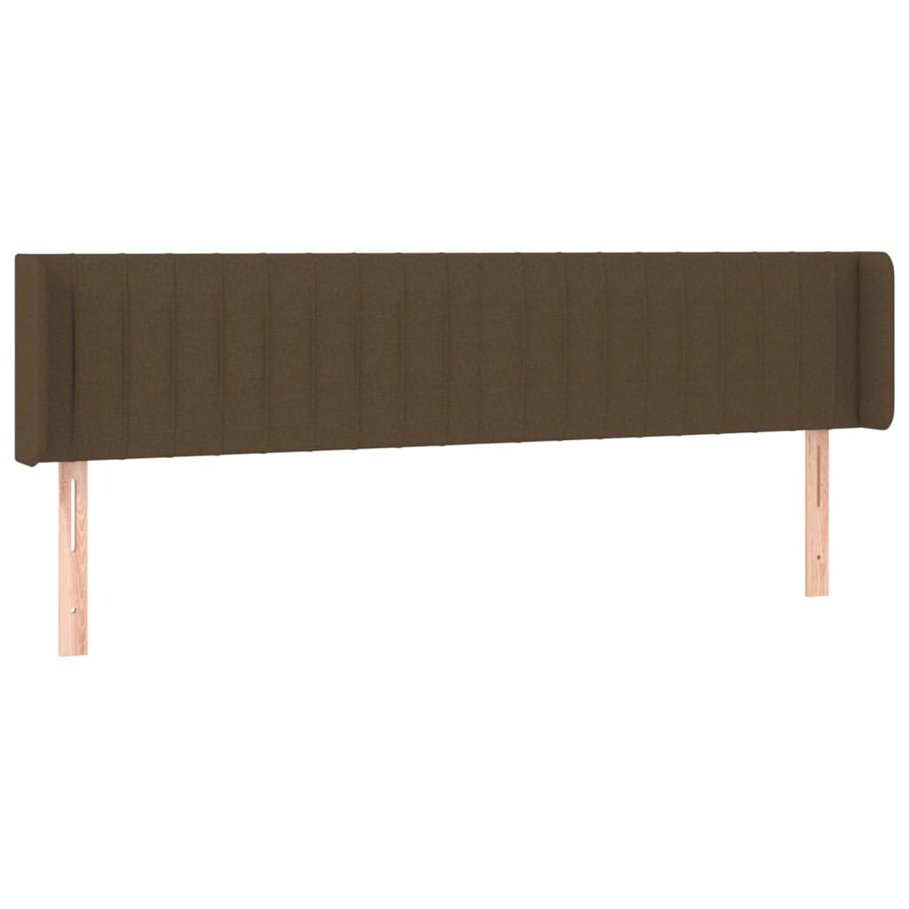 vidaXL Zagłówek do łóżka z LED, ciemnobrązowy, 183x16x78/88cm, tkanina