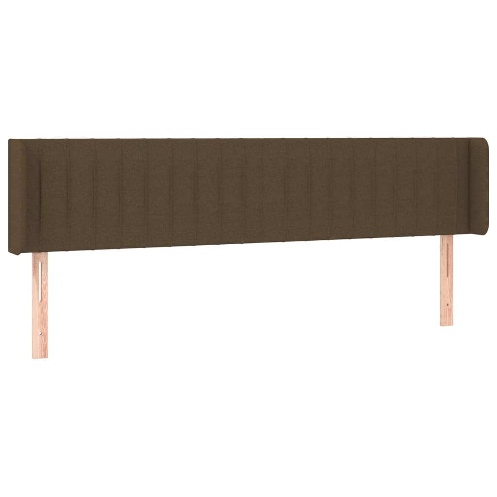 vidaXL Zagłówek do łóżka z LED, ciemnobrązowy, 203x16x78/88cm, tkanina
