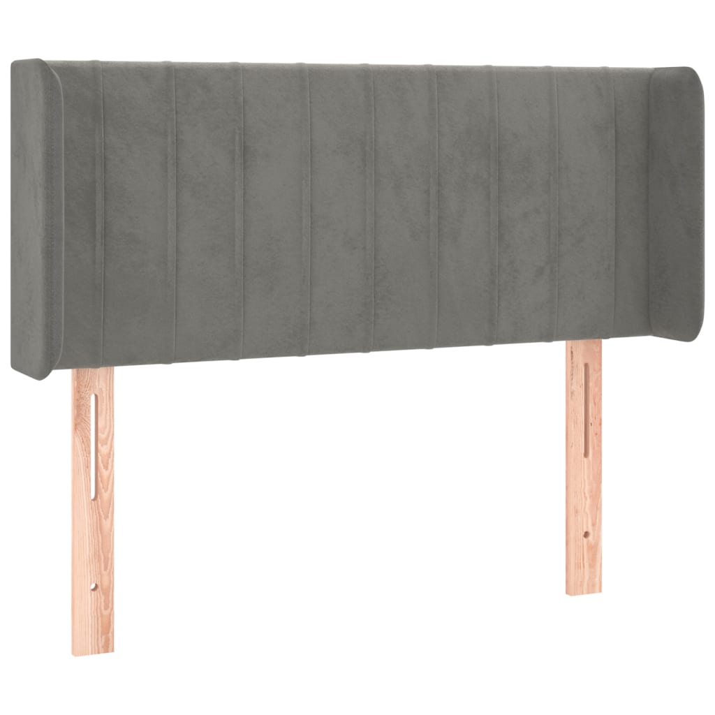 vidaXL Zagłówek do łóżka z LED, jasnoszary, 83x16x78/88 cm, aksamit
