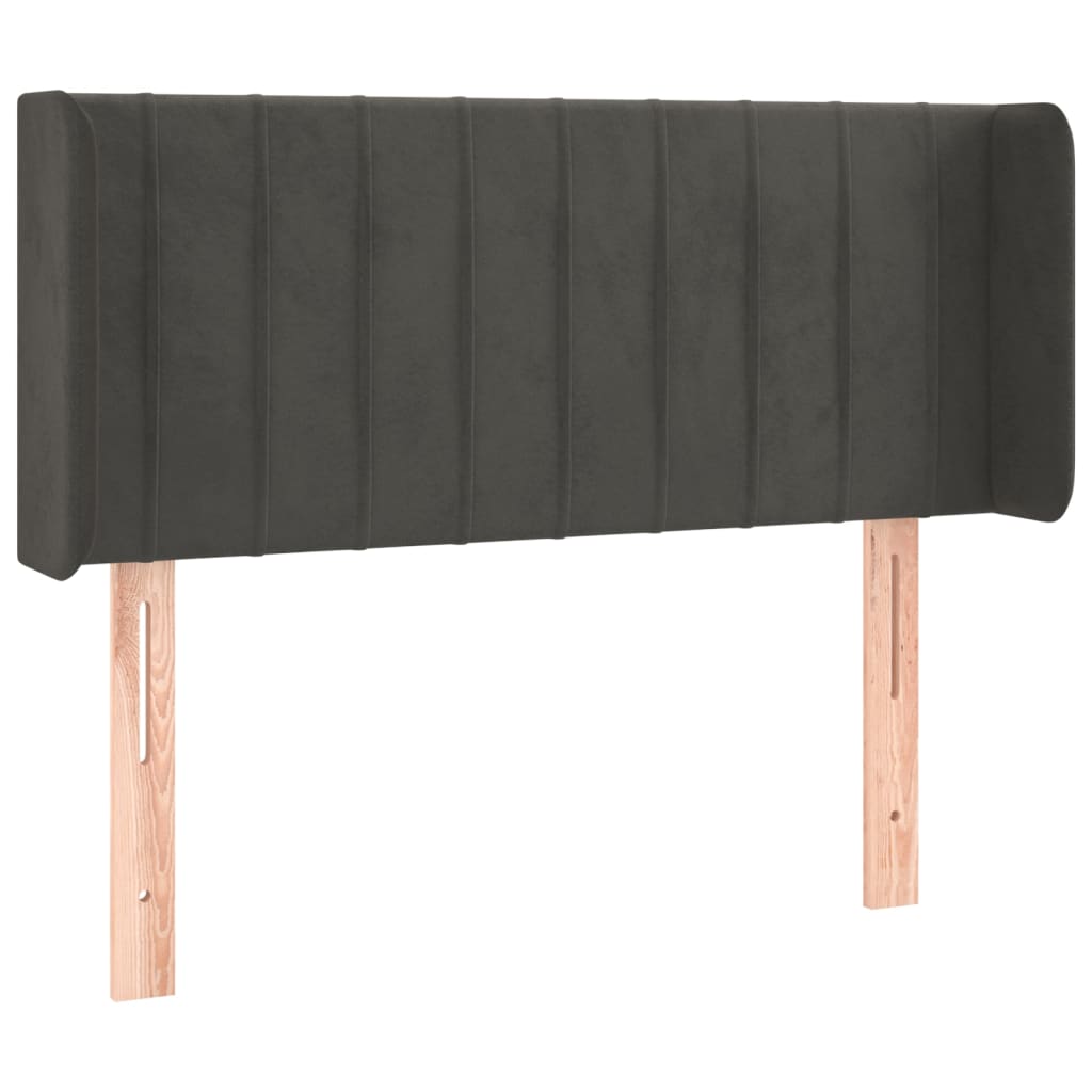 vidaXL Zagłówek do łóżka z LED, ciemnoszary, 83x16x78/88 cm, aksamit