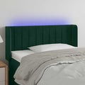 vidaXL Zagłówek do łóżka z LED, ciemnozielony, 83x16x78/88 cm, aksamit