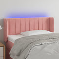 vidaXL Zagłówek do łóżka z LED, różowy, 83x16x78/88 cm, aksamit
