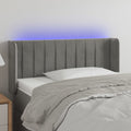 vidaXL Zagłówek do łóżka z LED, jasnoszary, 93x16x78/88 cm, aksamit