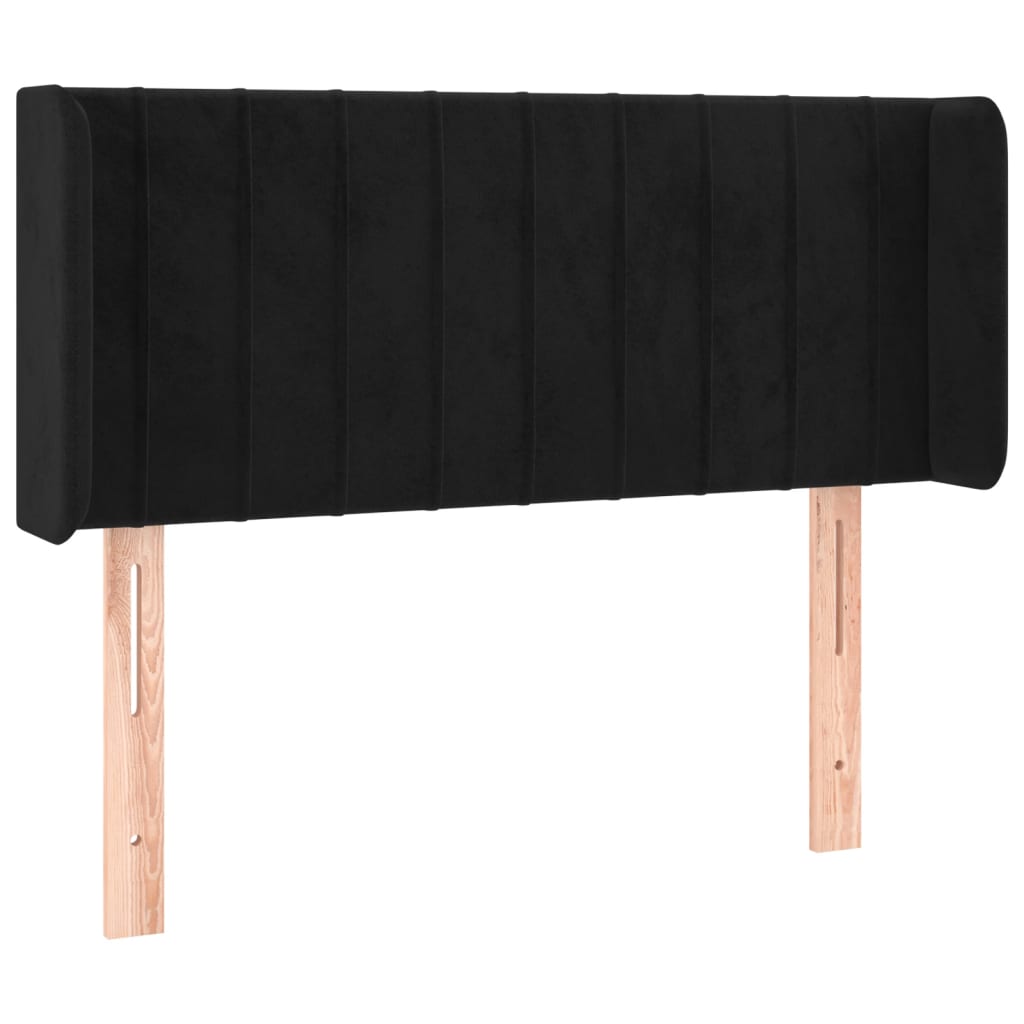 vidaXL Zagłówek do łóżka z LED, czarny, 93x16x78/88 cm, aksamit