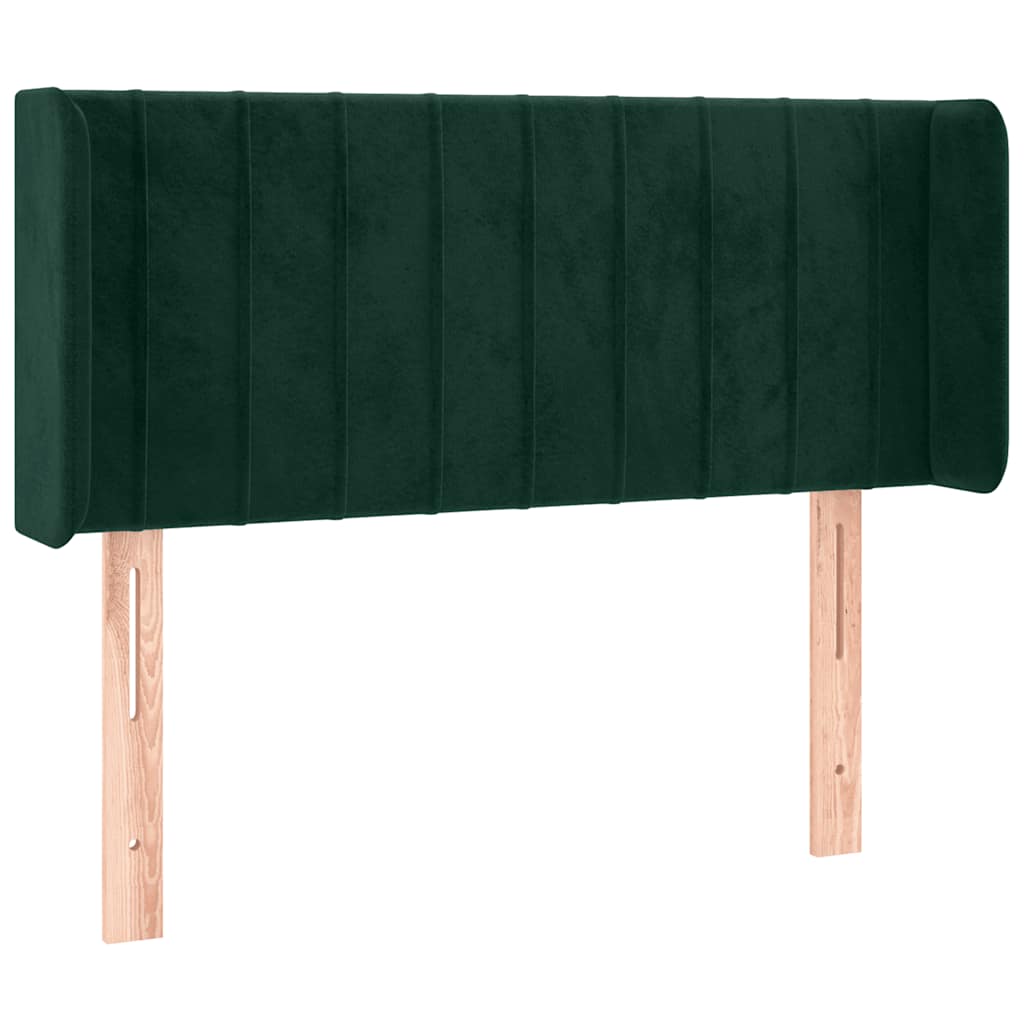 vidaXL Zagłówek do łóżka z LED, ciemnozielony, 93x16x78/88 cm, aksamit