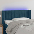 vidaXL Zagłówek do łóżka z LED, ciemnoniebieski 93x16x78/88cm, aksamit