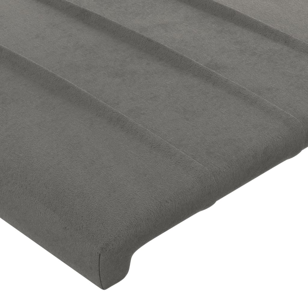 vidaXL Zagłówek do łóżka z LED, jasnoszary, 103x16x78/88 cm, aksamit